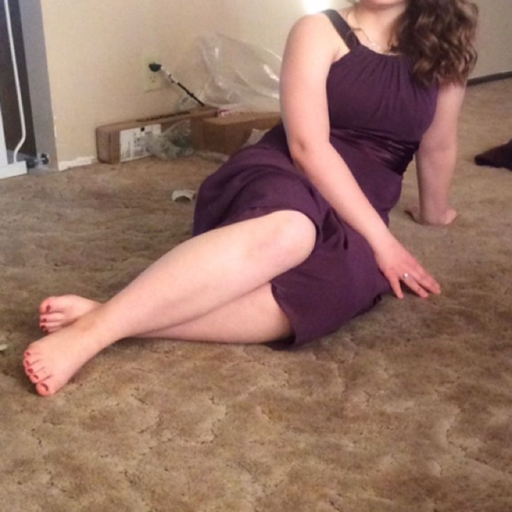 Floor length purple gown